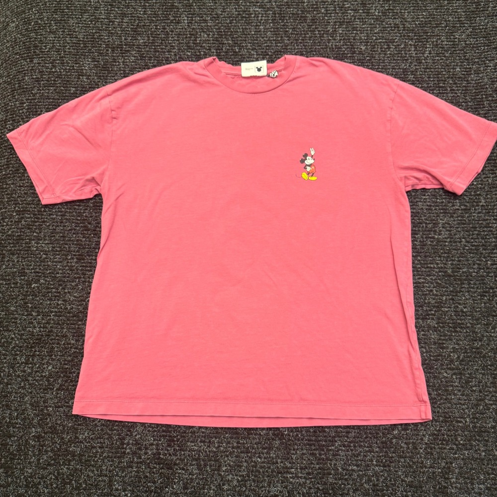 Disney x ASOS Mickey Mouse Faded Pink Graphic T-Shirt Mens Small Oversized